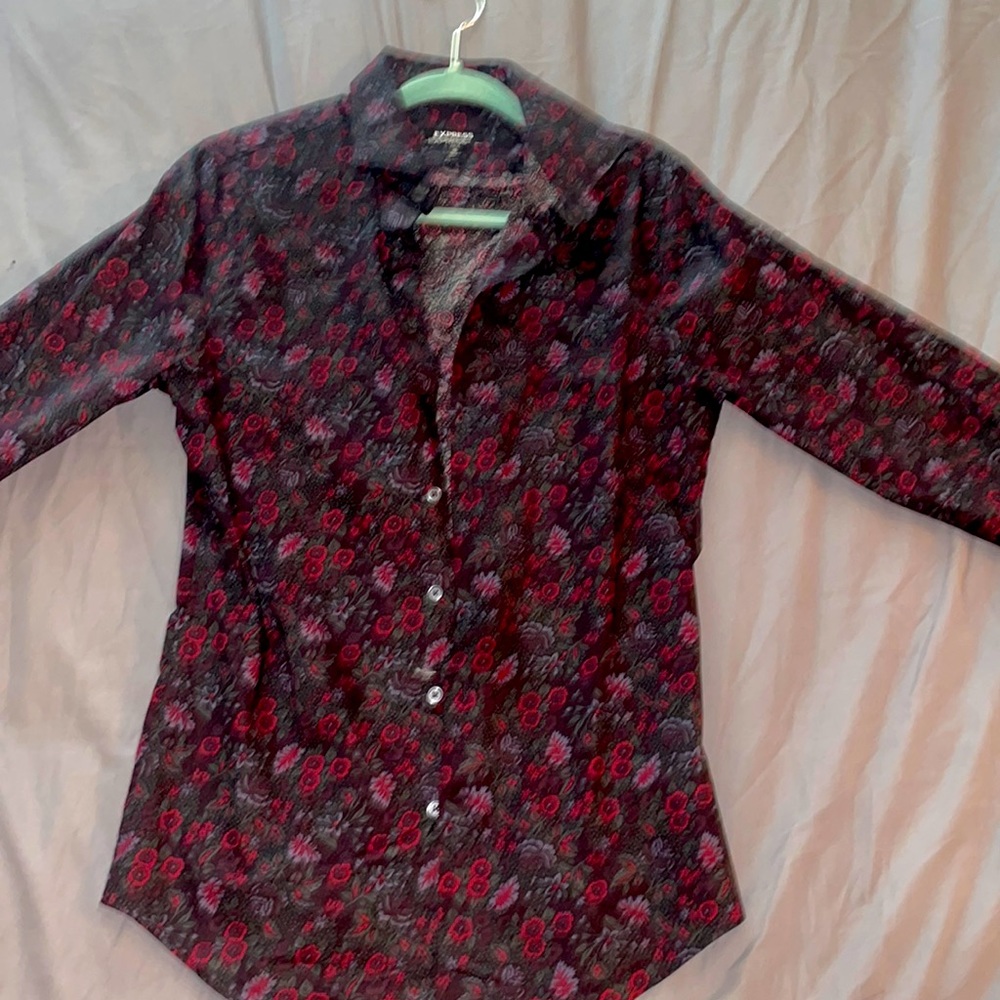 H&M floral button down shirt